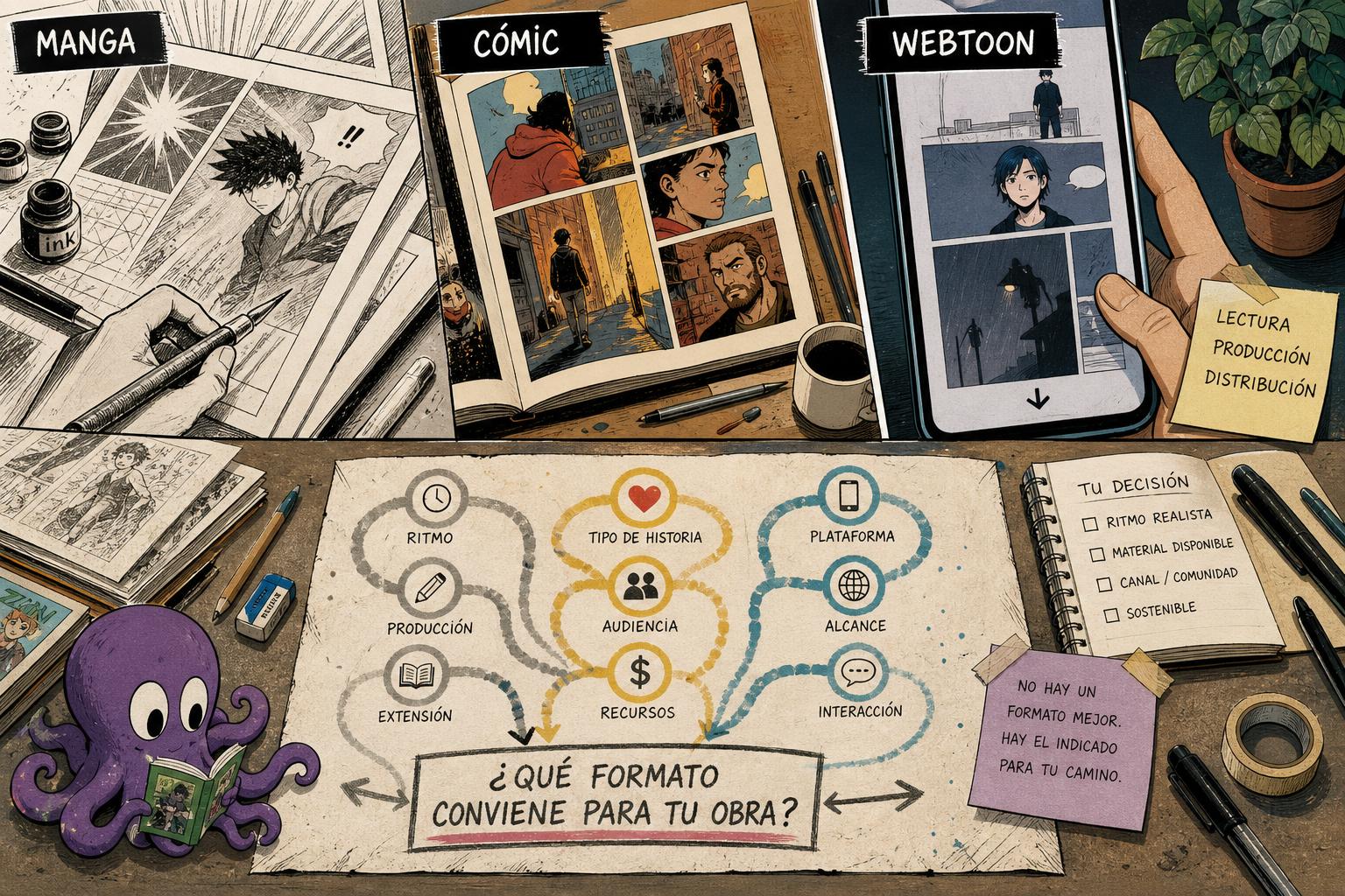 Manga, cómic o webtoon: cuál formato te conviene